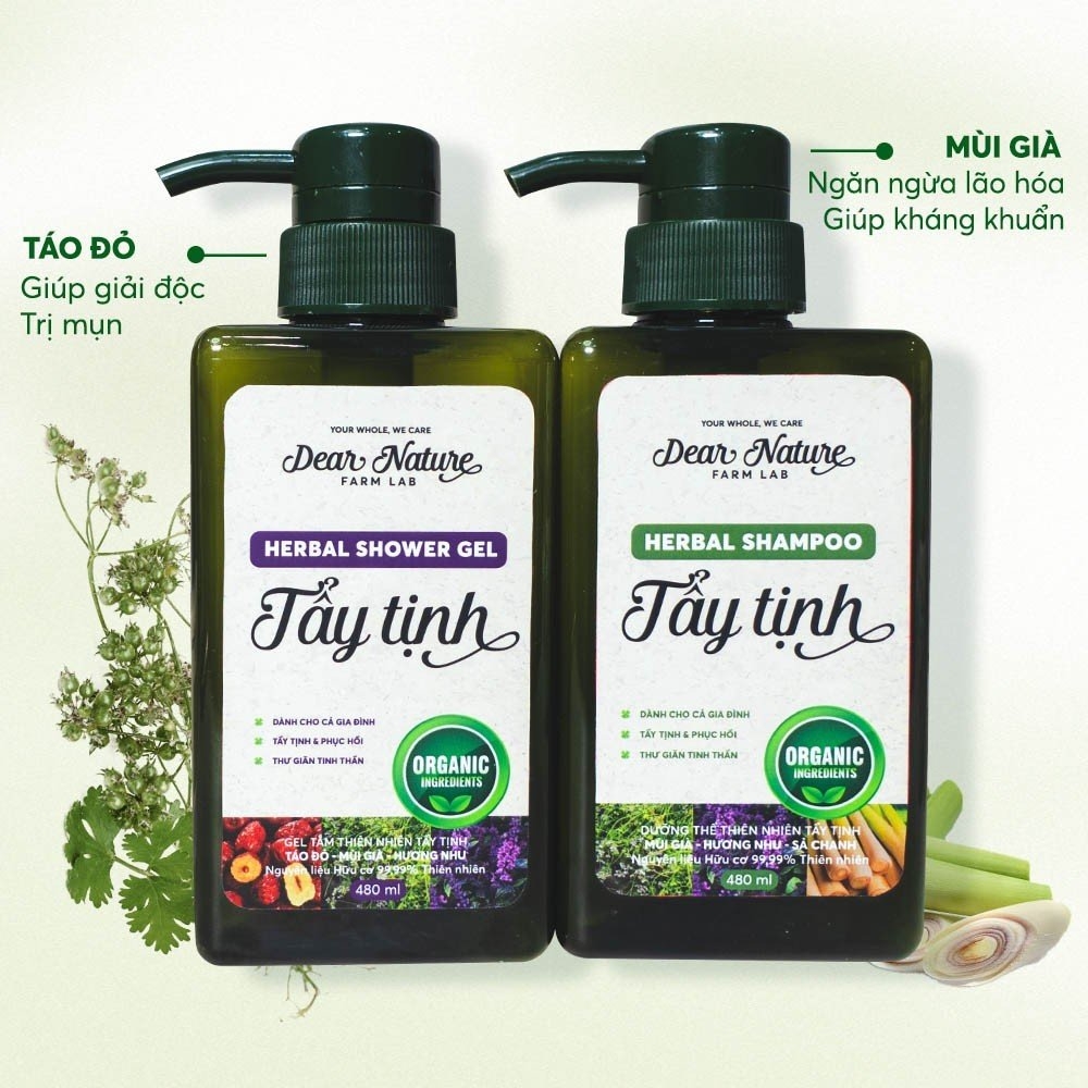 Bộ Gel Tắm & Dầu Gội Mùi già lá xông Tẩy Tịnh 480ml