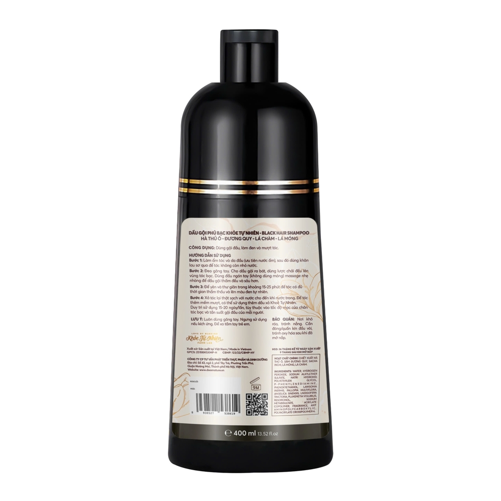Dầu gội phủ bạc Khoẻ Tự Nhiên BLACK HAIR 400ml