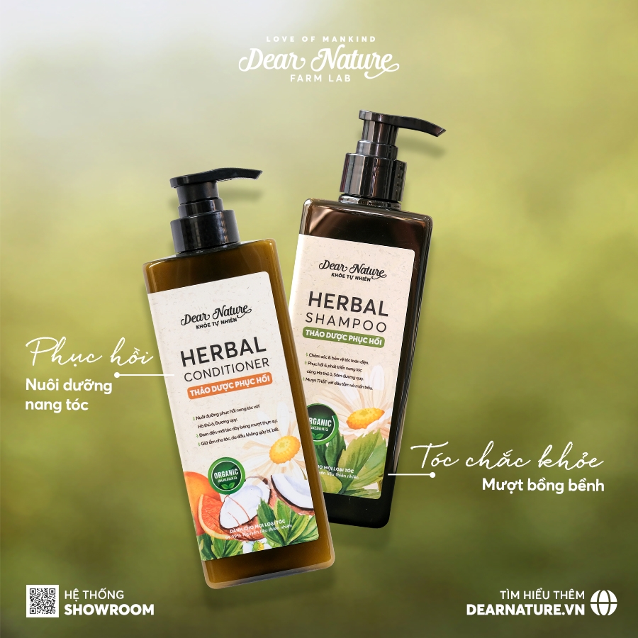 Bộ Gội Xả thảo dược phục hồi herbal 550ml