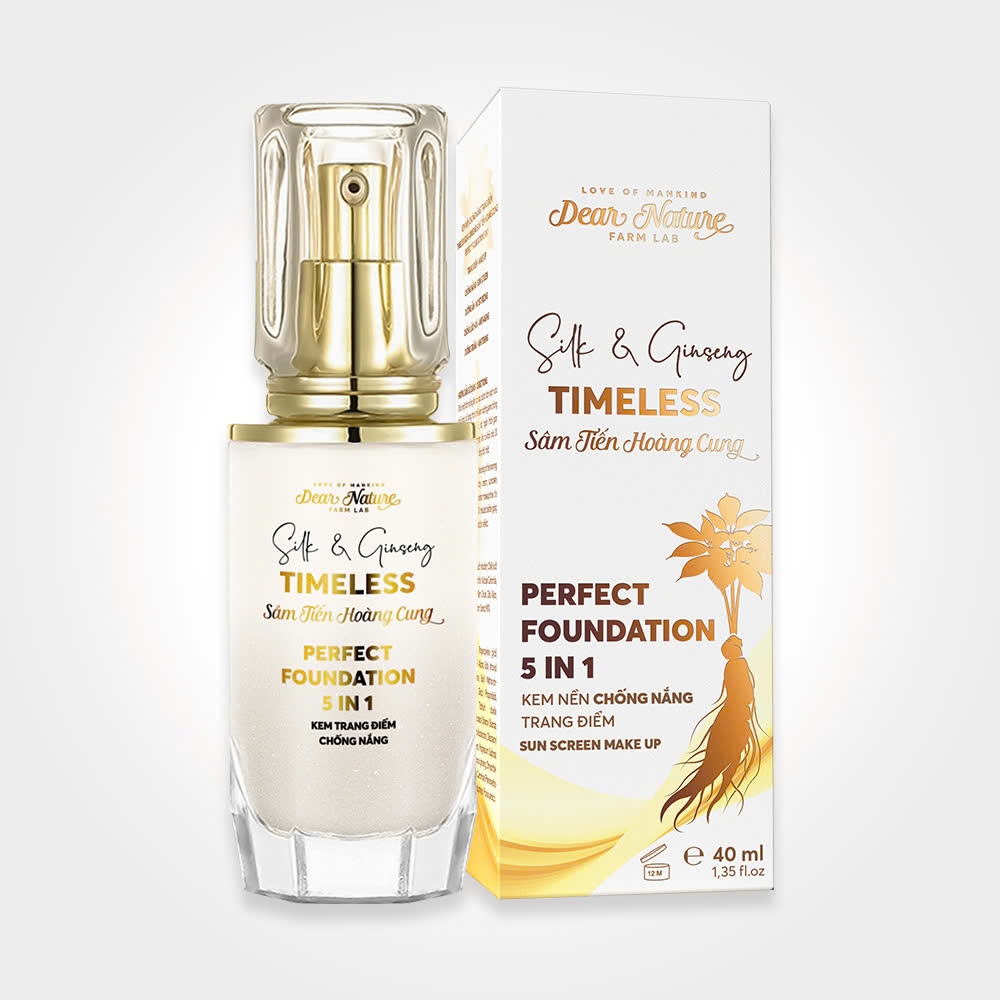 Kem nền chống nắng Sâm tiến hoàng cung 5 in 1 Timeless Silk & Ginseng perfect Foundation 40ml