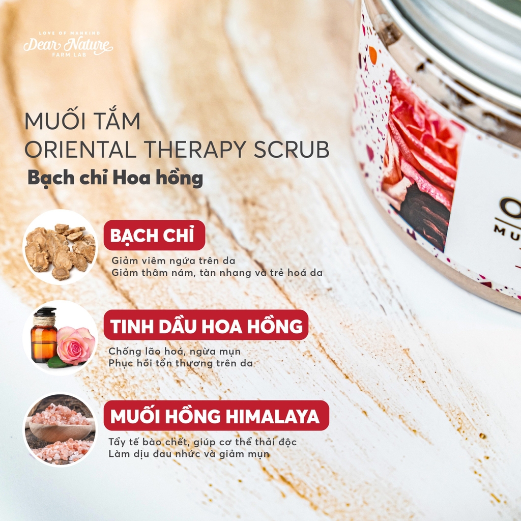 Muối tắm Oriental therapy scrub Bạch chỉ & Hoa hồng