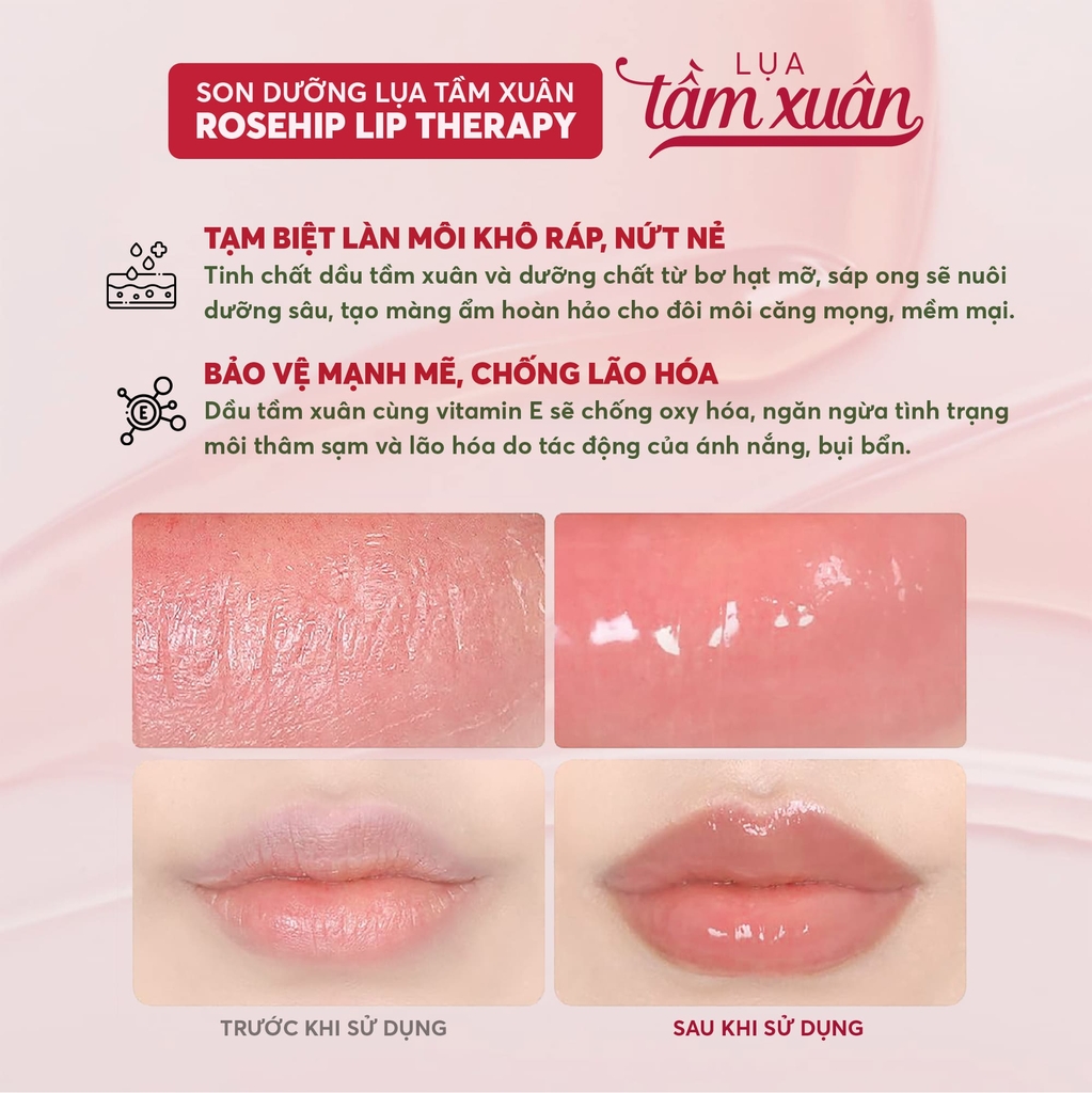Son dưỡng Lụa tầm xuân Rosehip Lip Therapy 6gr