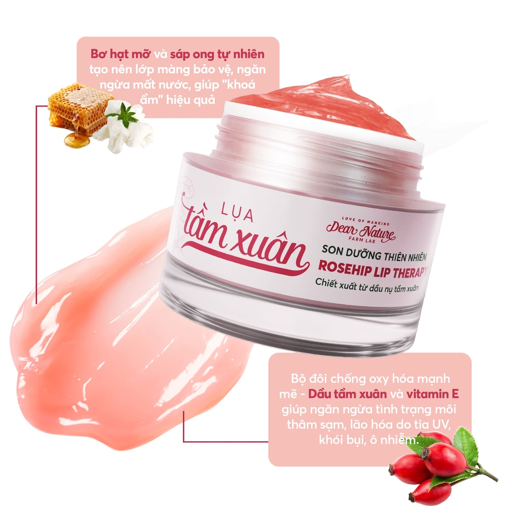 Son dưỡng Lụa tầm xuân Rosehip Lip Therapy 6gr