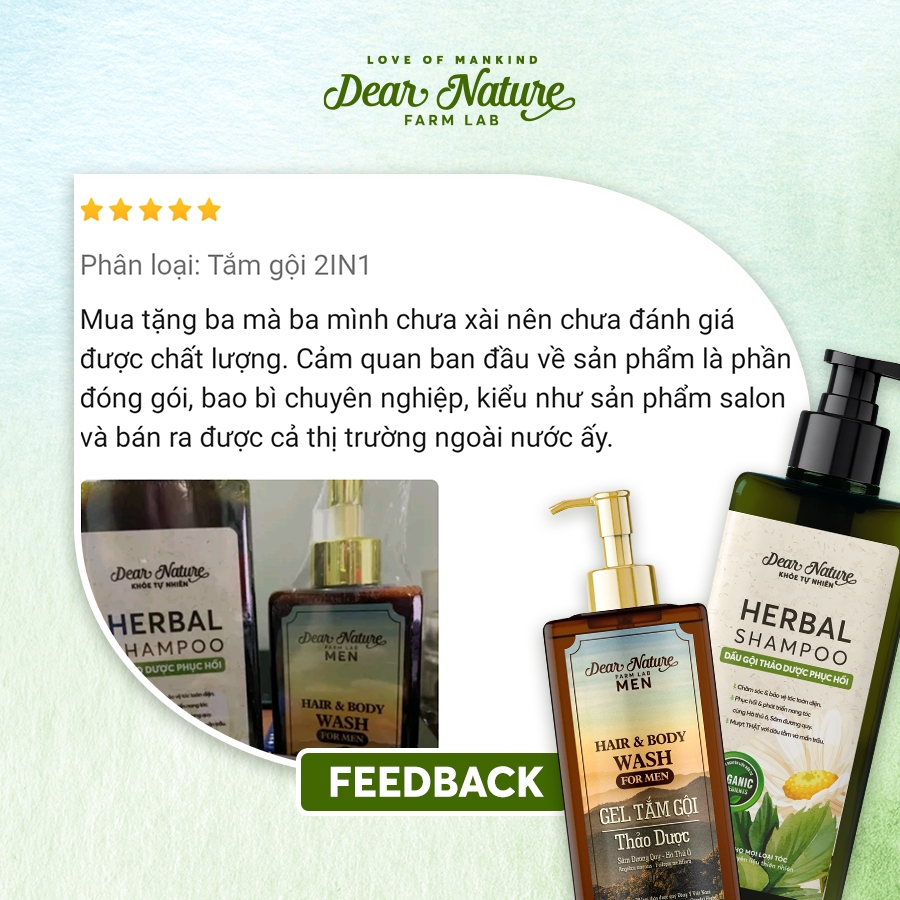 Gel tắm gội thảo dược nam giới