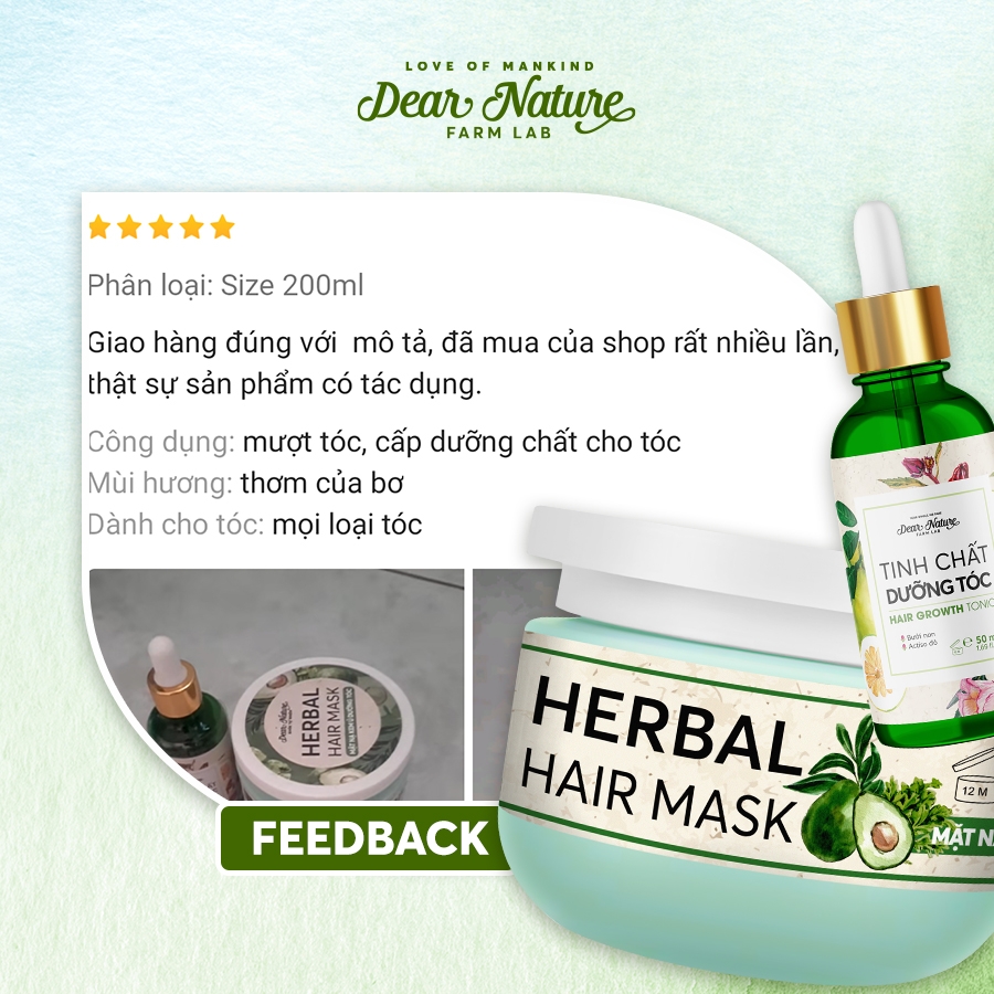 Mặt nạ kem ủ dưỡng tóc Herbal Hair Mask