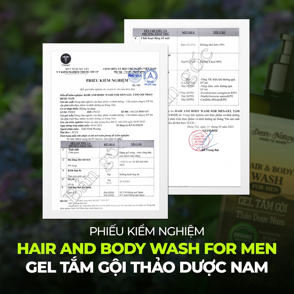 Gel tắm gội thảo dược nam giới