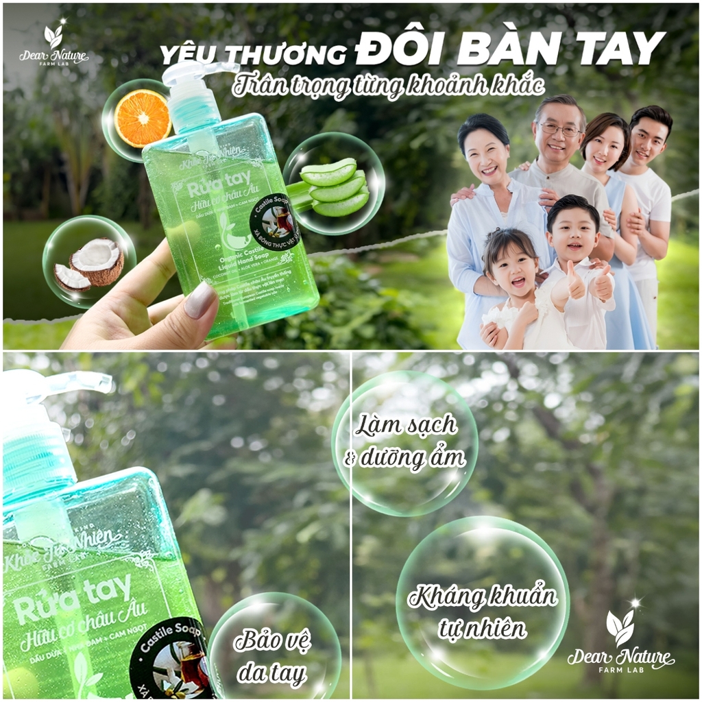 Rửa tay hữu cơ Châu Âu - 280ml