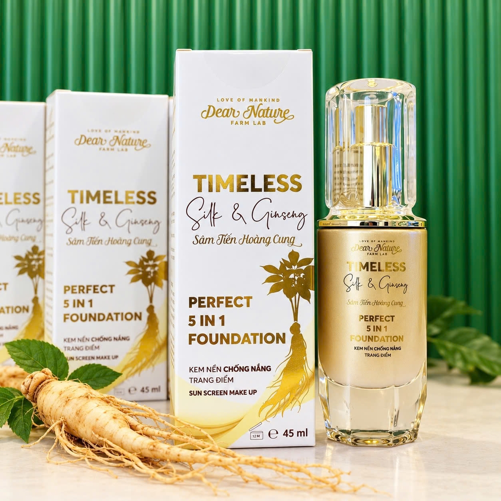 Kem nền chống nắng Sâm tiến hoàng cung 5 in 1 Timeless Silk & Ginseng perfect Foundation 40ml