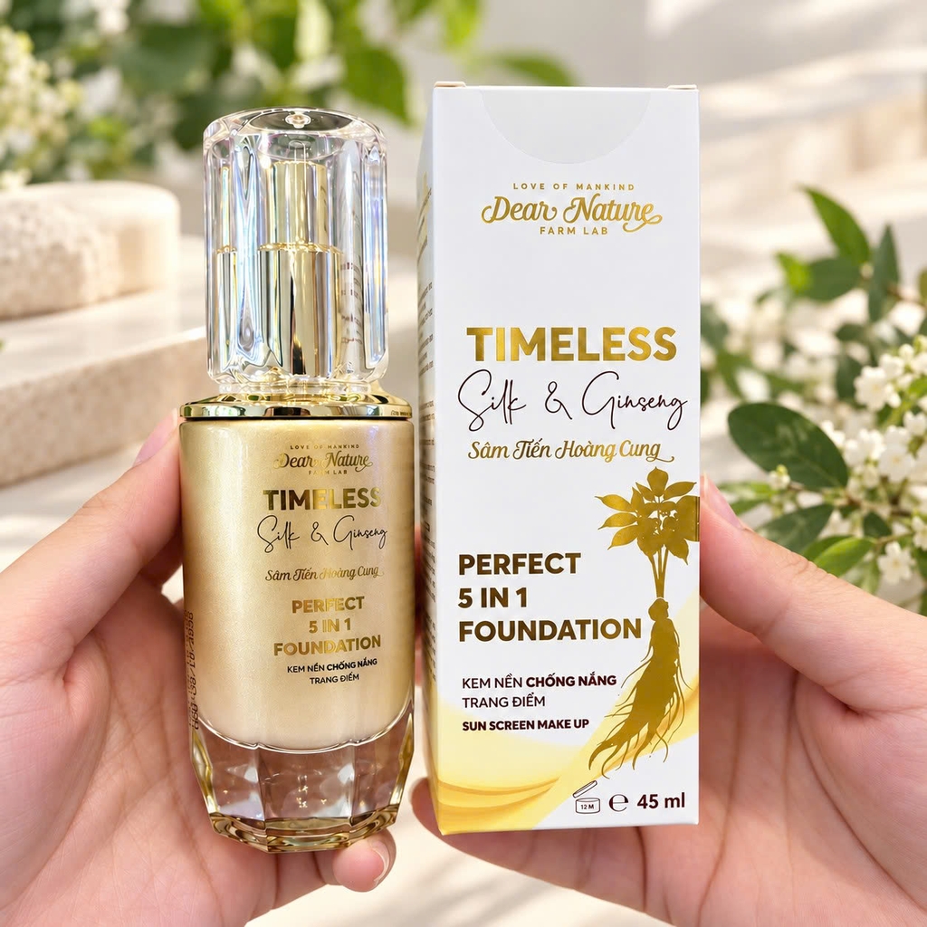 Kem nền chống nắng Sâm tiến hoàng cung 5 in 1 Timeless Silk & Ginseng perfect Foundation 40ml