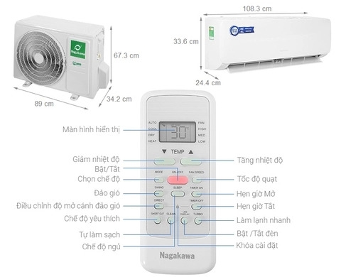 Nagakawa 1-way air conditioner NS-C24R2M09 24000Btu/h