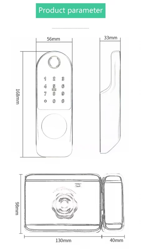 Khoá cổng vân tay 4 trong 1 Lukas LK-12A