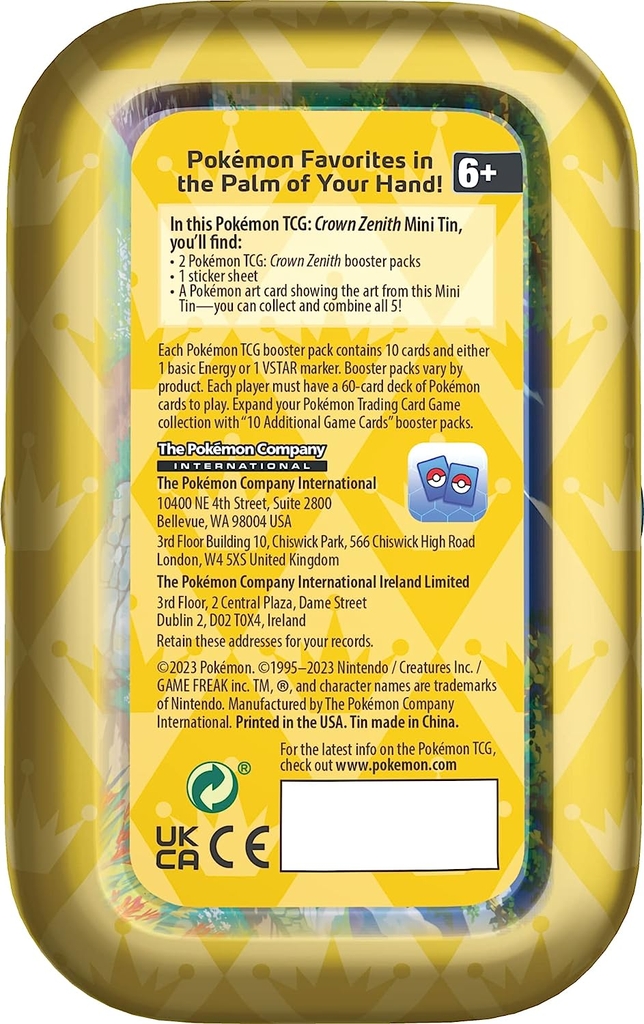 Pokemon: Crown Zenith - Mini tin Display