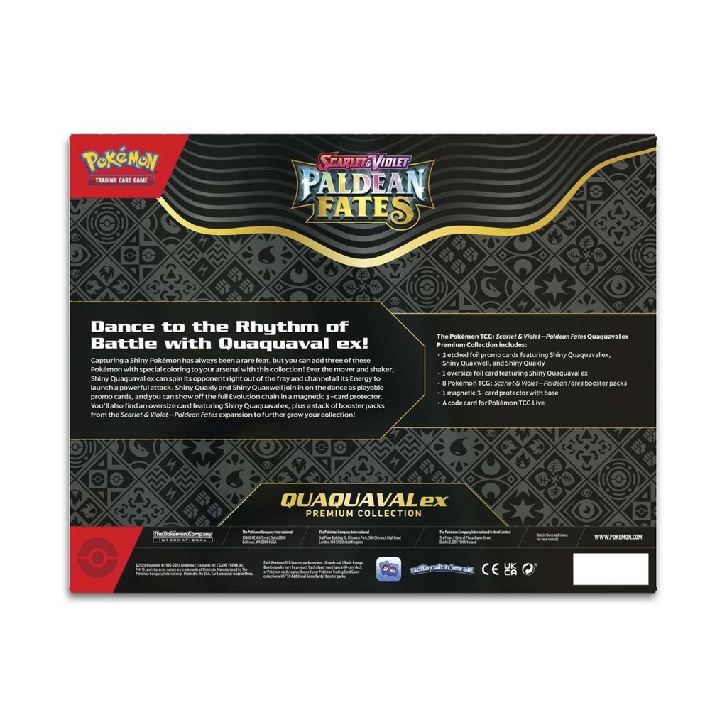 Pokemon TCG: Scarlet & Violet - Paldean Fates Quaquaval Ex Premium Collection