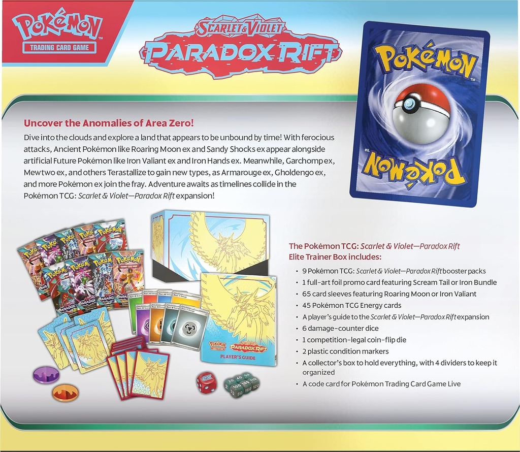 Pokemon TCG: Scarlet and Violet - Paradox Rift Elite Trainer Box (Roaring Moon)