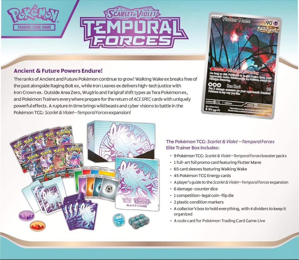 Pokemon TCG: Scarlet & Violet - Temporal Forces - Walking Wake Elite Trainer Box