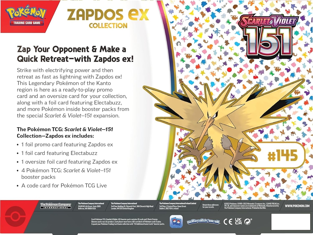 Pokemon TCG: Scarlet & Violet 3.5 - 151 Zapdos Ex Box