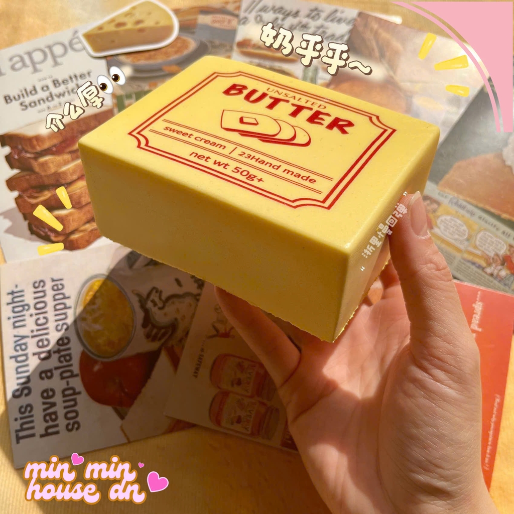 Squishy HT Cục Bơ Butter Cho Bánh Mỳ Slow Chậm Tăng Siêu Mềm Mịn