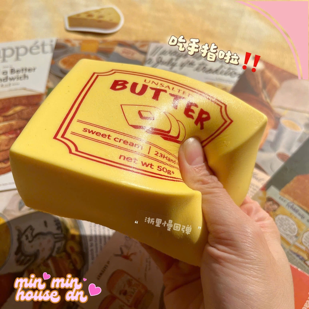 Squishy HT Cục Bơ Butter Cho Bánh Mỳ Slow Chậm Tăng Siêu Mềm Mịn