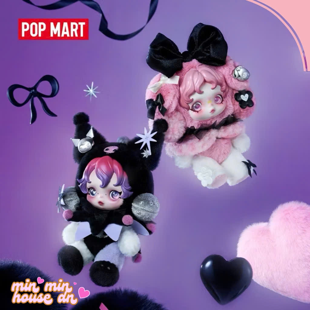 POP MART SKULLPANDA × KUROMI /MY MELODY Plush Action Toys Figure Birthday Gift Kid Toy