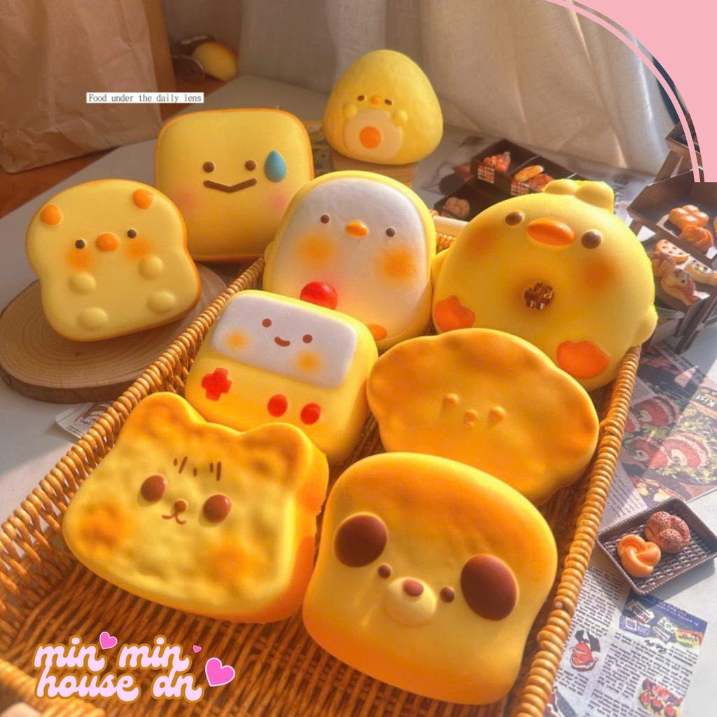 Squishy Bánh mỳ hình động vật dễ thương Chậm Tăng Mềm Mịn