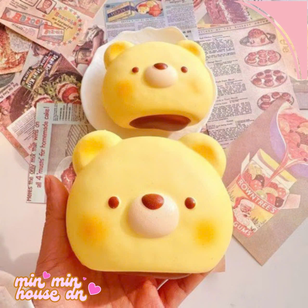Squishy Bánh Mỳ Gấu Xinh Slow Mềm Mịn HT