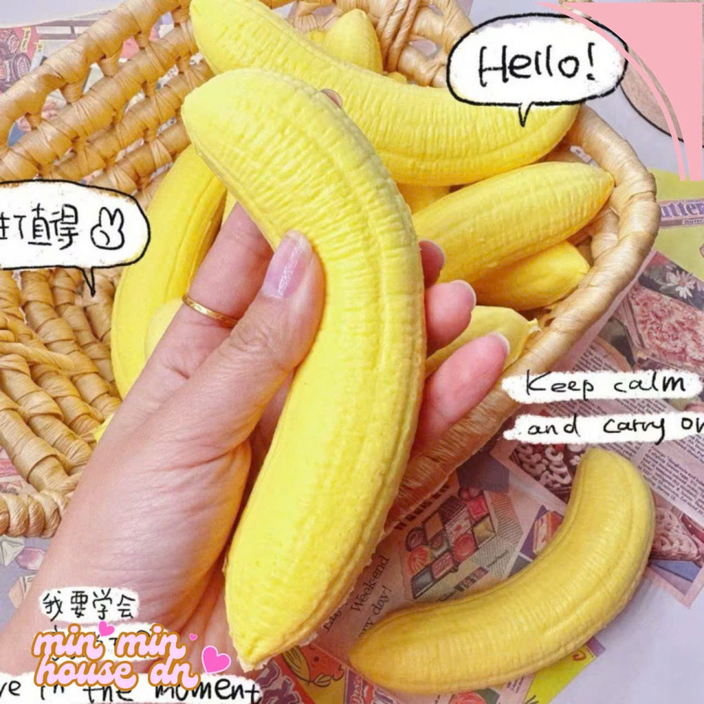 Squishy HT Quả Chuối Chín Vàng Slow Mềm