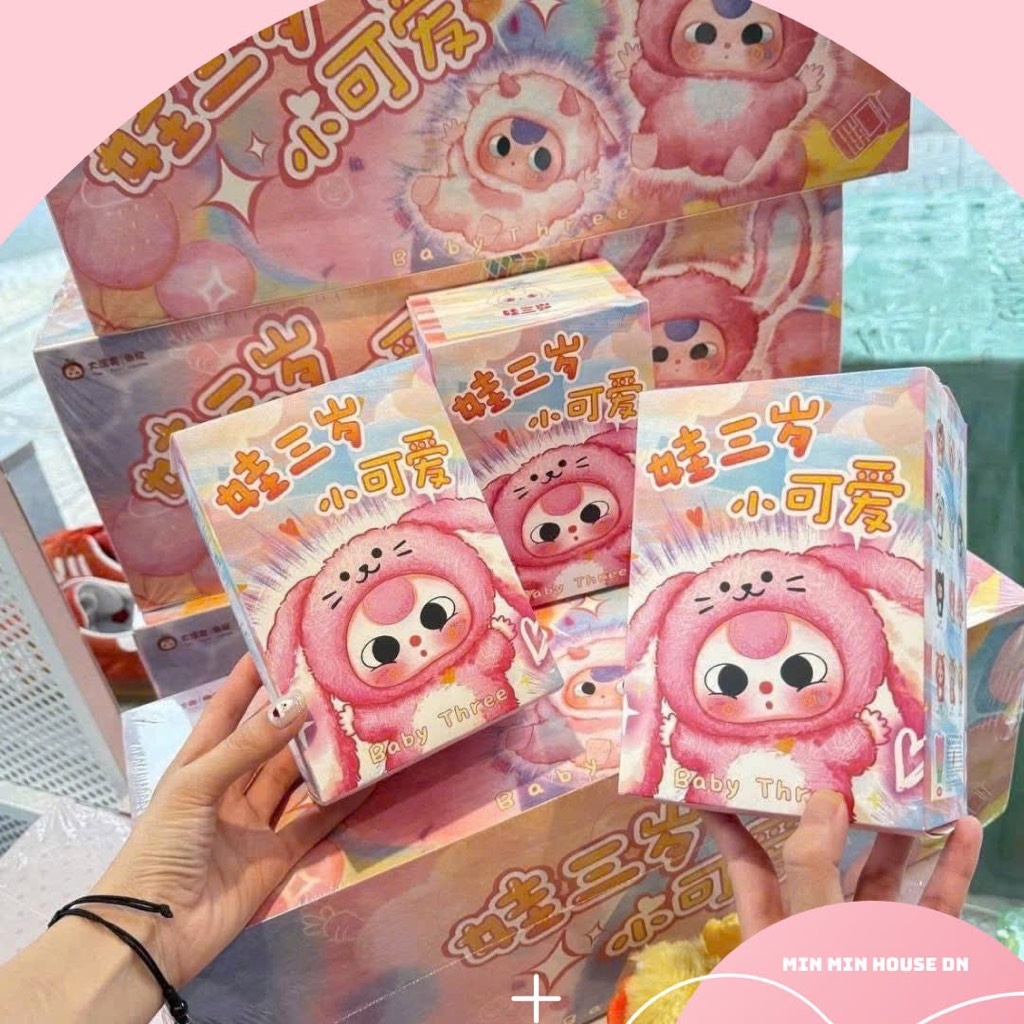 Blind box Baby three BB3 v3 mini bảng mới nhất dễ thương nhỏ nhắn có móc khóa