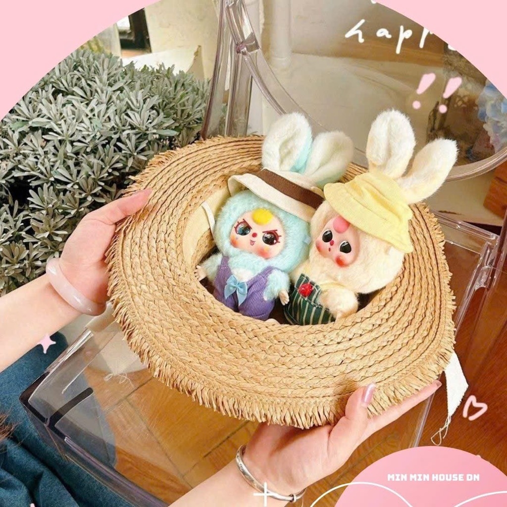 Blind box Baby three BB3 Macaron thỏ nhỏ có móc khóa treo