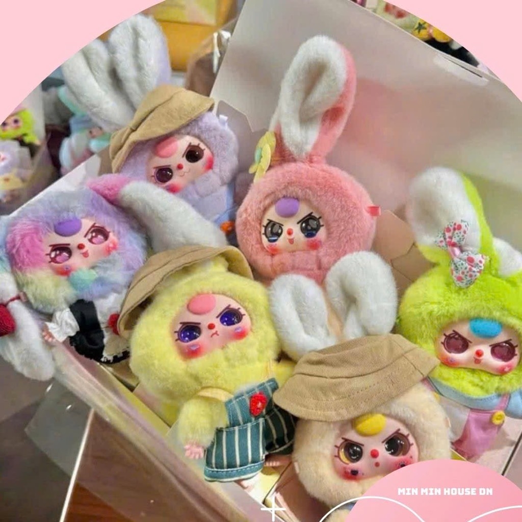 Blind box Baby three BB3 Macaron thỏ nhỏ có móc khóa treo