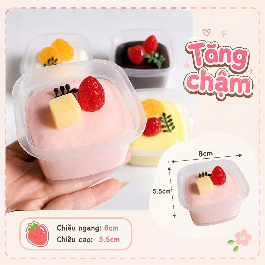 Squishy HT Mochi Hộp Vuông dính nhẹ