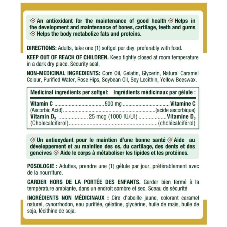 Viên uống Vitamin C & D3 của Nature's Bounty (100 viên)