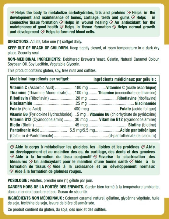 Absorbable B-Complex với Folic Acid và Vitamin C của Nature's Bounty