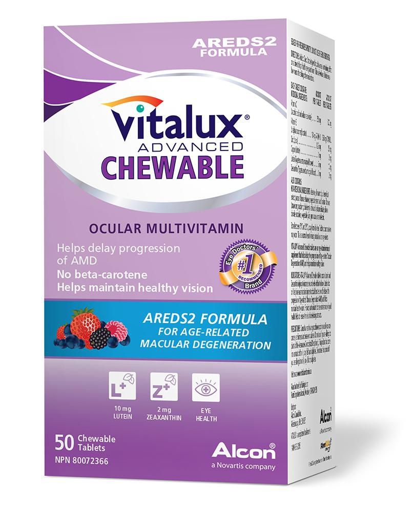 Vitamin tổng hợp cho mắt nhai được với AREDS 2, AMD của VITALUX