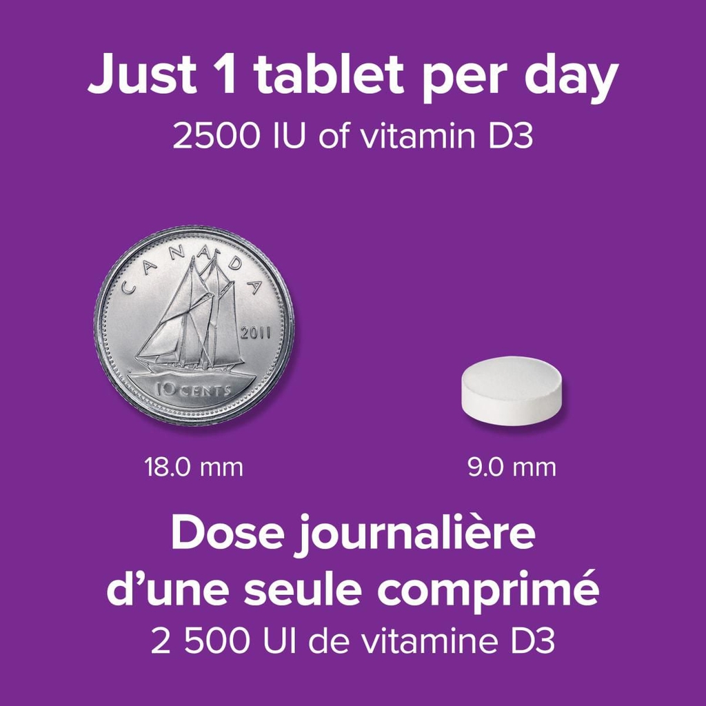 Viên uống Extra Strength Vitamin D3 2500 IU của Webber Naturals (180 viên)