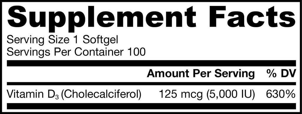 Viên uống Vitamin D3 5000 IU của Jarrow Formulas (100 viên)
