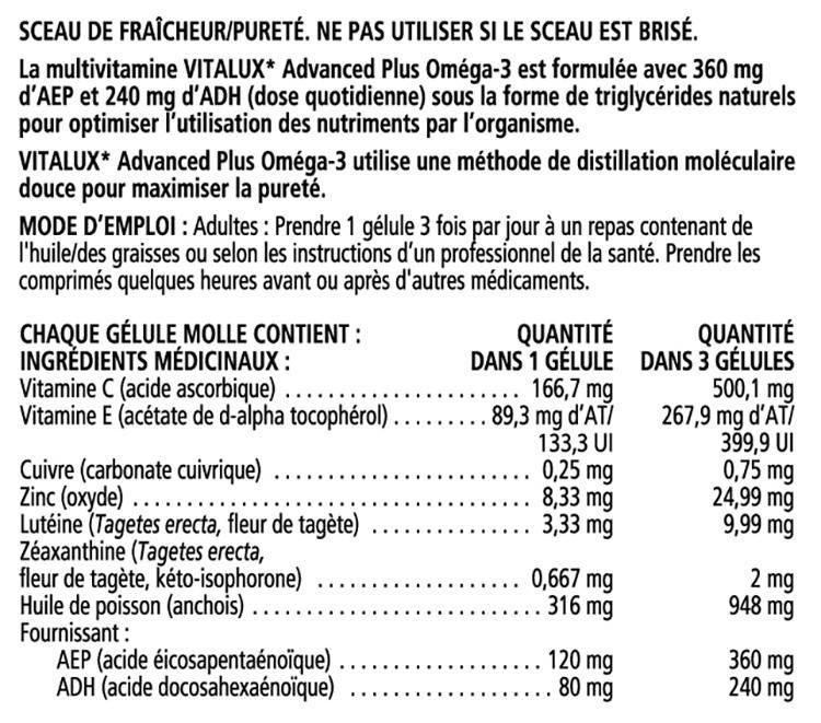 Omega-3 và vitamin tổng hợp bổ mắt với AREDS 2, AMD của VITALUX