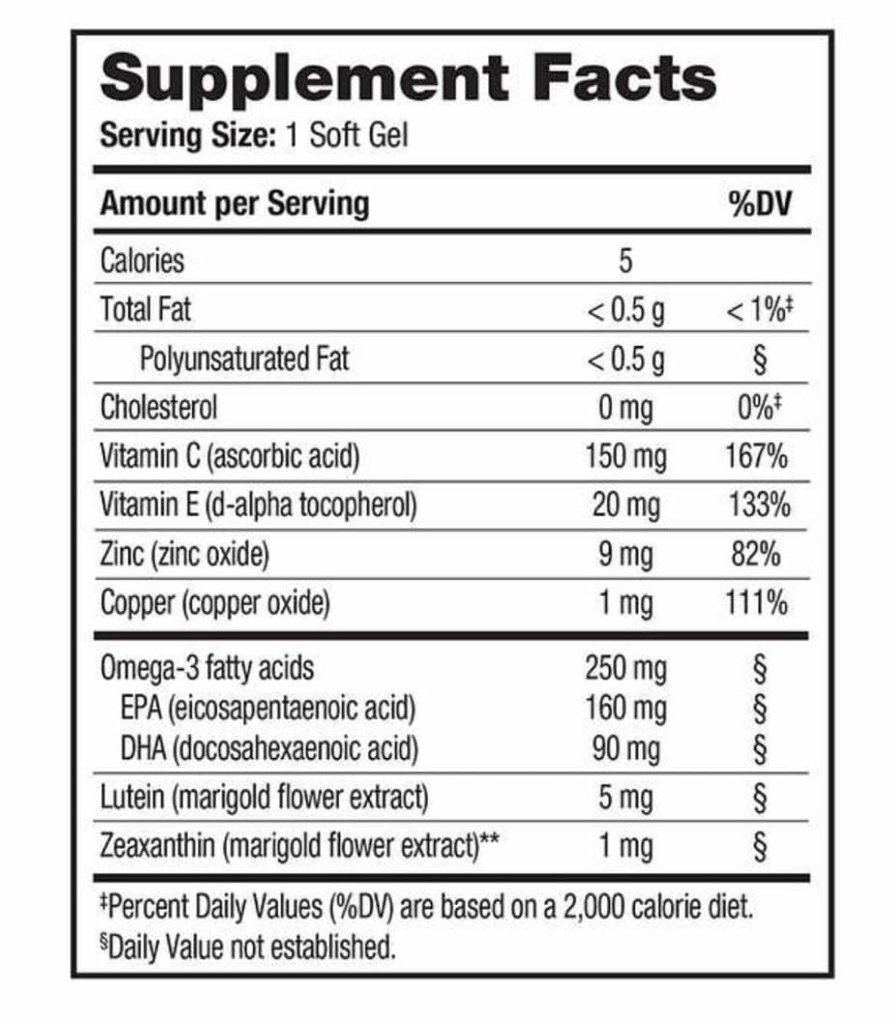 Viên uống hỗ trợ mắt Ocuvite Adult 50+ vitamin D 150 viên từ Canada