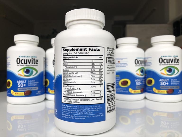 Viên uống hỗ trợ mắt Ocuvite Adult 50+ vitamin D 150 viên từ Canada