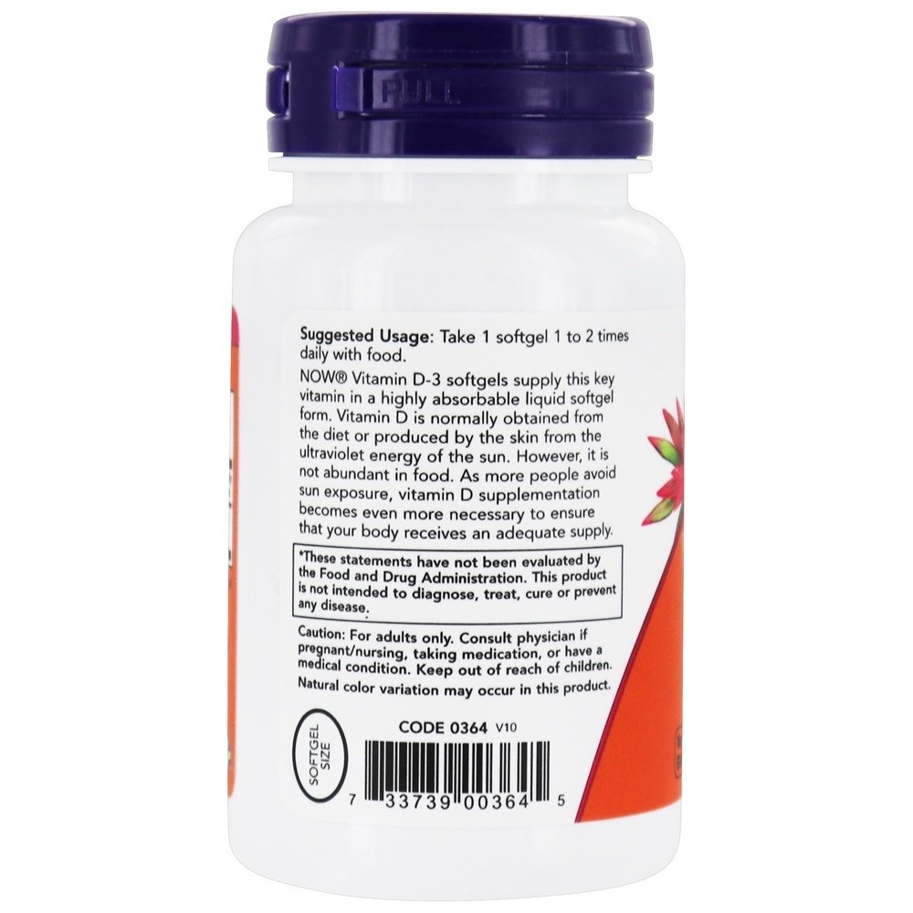 Viên uống Vitamin D3 400 IU của NOW (180 viên)