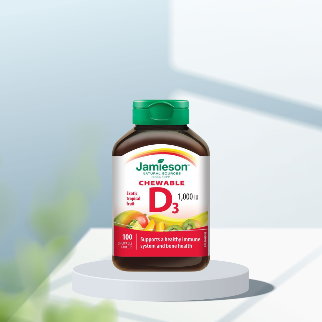 Kẹo nhai Vitamin D3 1.000 IU hương trái cây của Jamieson
