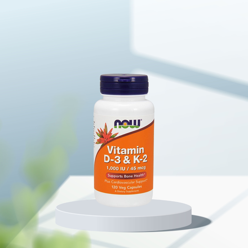 Viên uống Vitamin D3 & K2 1000 IU 45 mcg của NOW (120 viên)