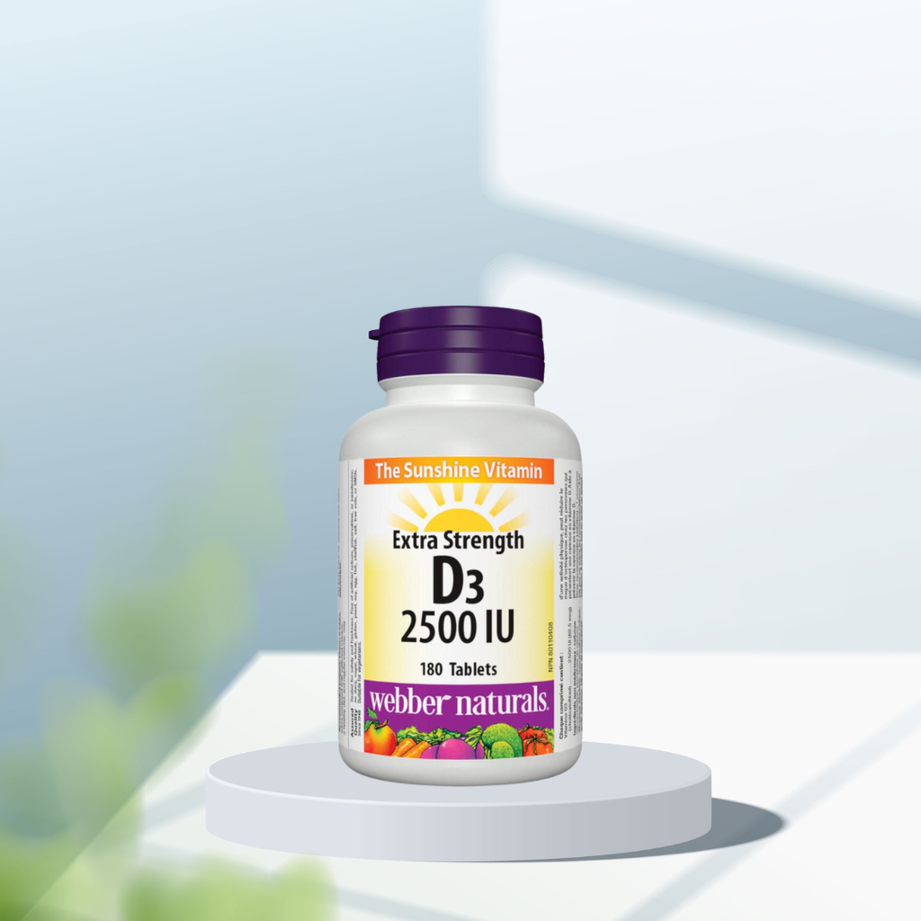 Viên uống Extra Strength Vitamin D3 2500 IU của Webber Naturals (180 viên)