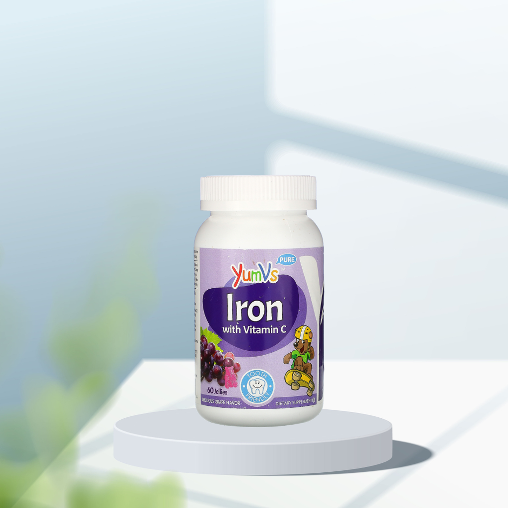 Kẹo thạch Iron với Vitamin C vị nho của YumV's (60 viên)