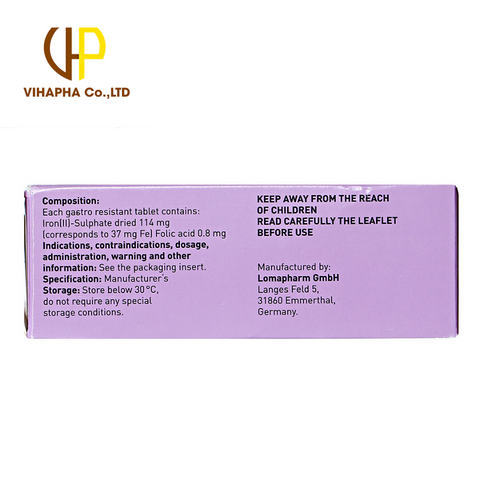 Ferrola- Ngăn ngừa và điều trị thiếu máu do thiếu sắt và acid folic