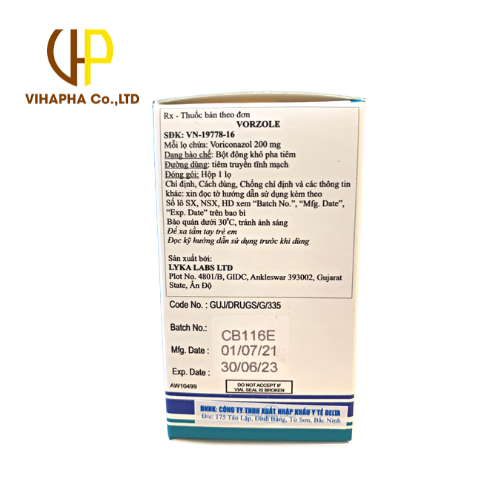 Vorzole IV - Thuốc điều trị nấm
