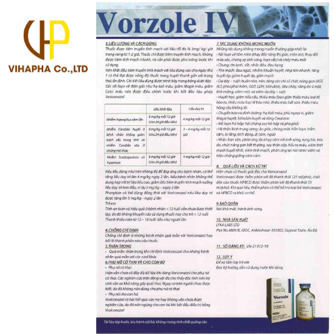 Vorzole IV - Thuốc điều trị nấm