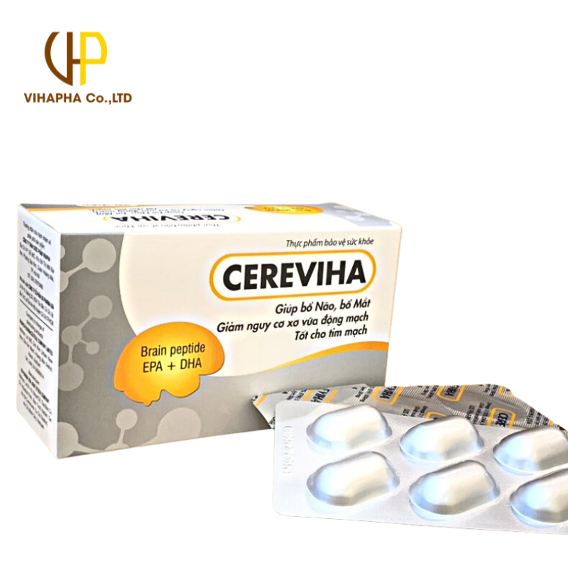 CEREVIHA - Giúp bổ Não, bổ Mắt, hỗ trợ tim mạch Hộp 30v