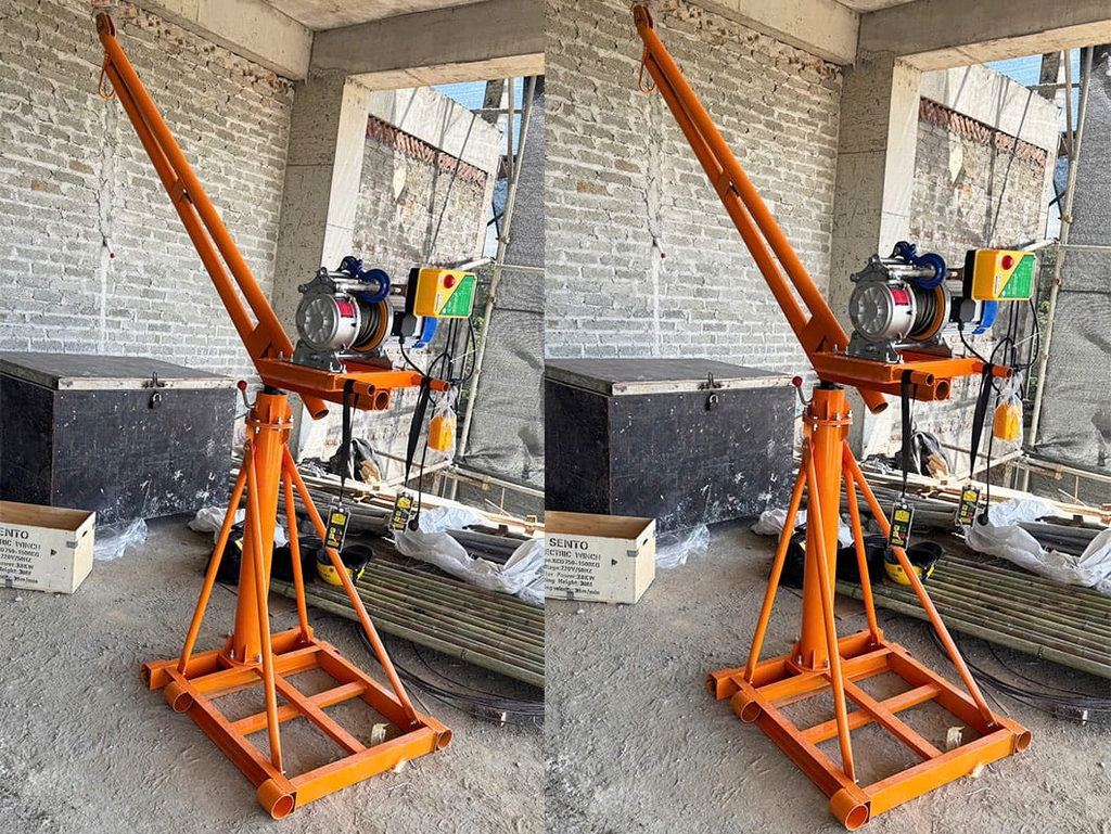 Combo khung cẩu xoay 360 độ 500kg lắp tời KCD750-1500 35 mét/phút