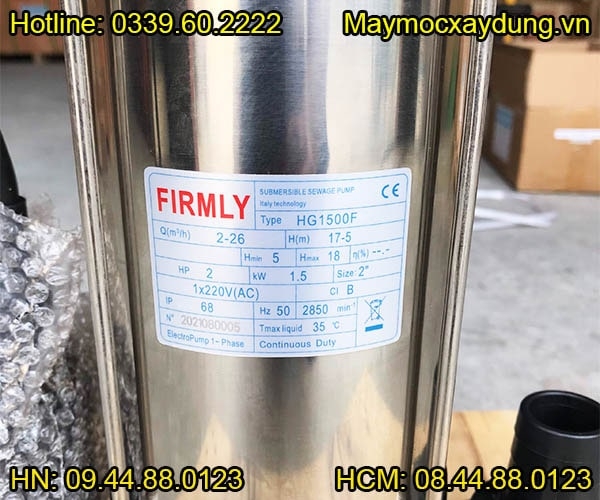 Bơm chìm nước thải Firmly 1.5KW 220V HG1500F