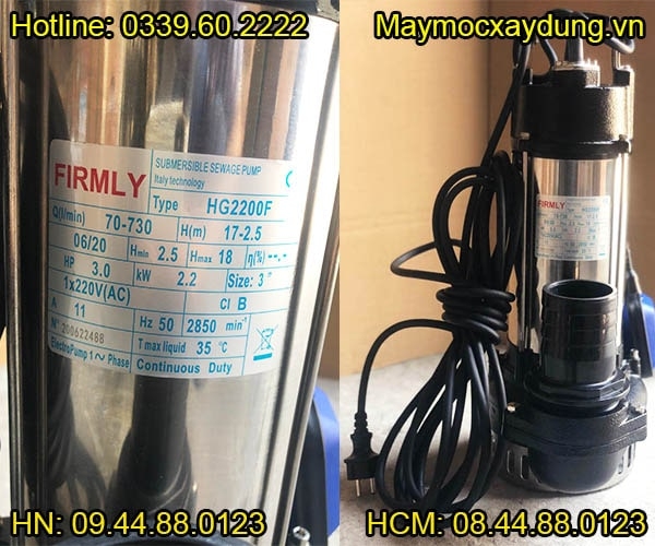 Bơm chìm nước thải Firmly 2.2KW 220V HG2200F